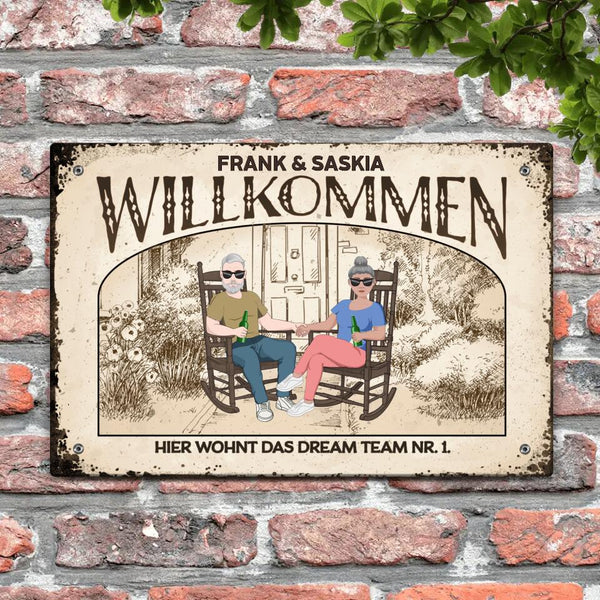 Willkommen - Outdoor-Türschild