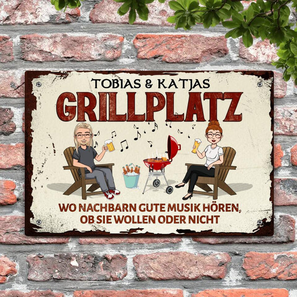 Grillzeit - Outdoor-Türschild