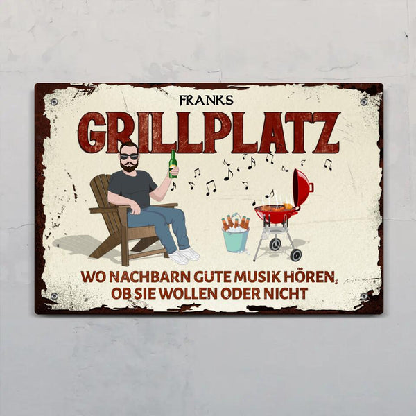 Mein Grillplatz - Outdoor-Türschild