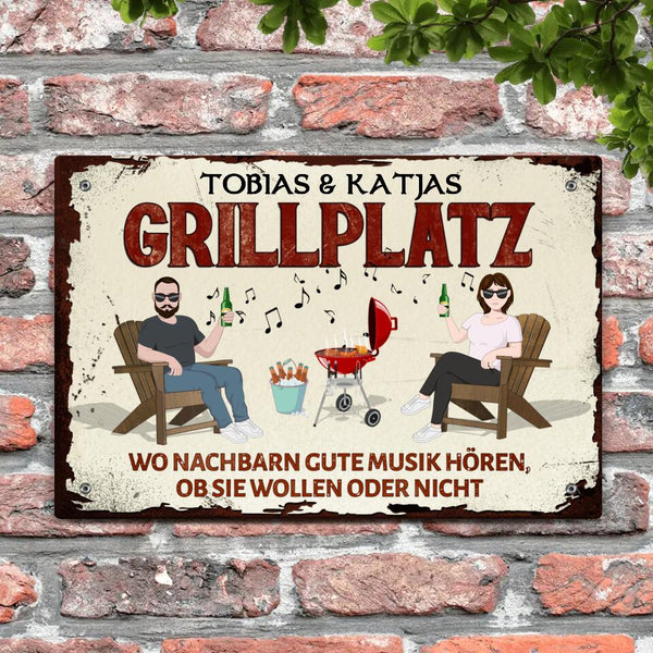 Unser Grillplatz - Outdoor-Türschild