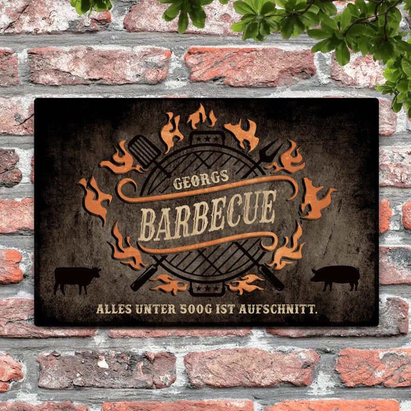 Barbecue - Outdoor-Türschild