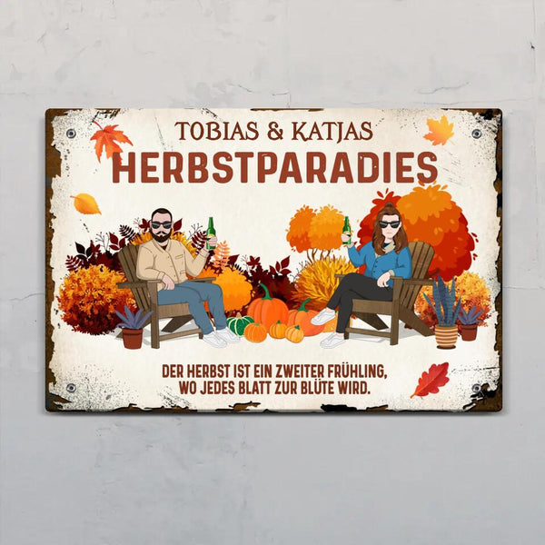 Unser Herbstparadies - Outdoor-Türschild