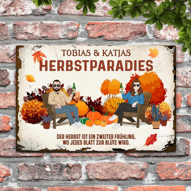 Unser Herbstparadies - Outdoor-Türschild