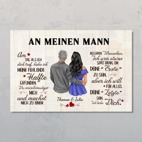 An meinen Schatz (an ihn) Zeichenstil - Paar-Poster