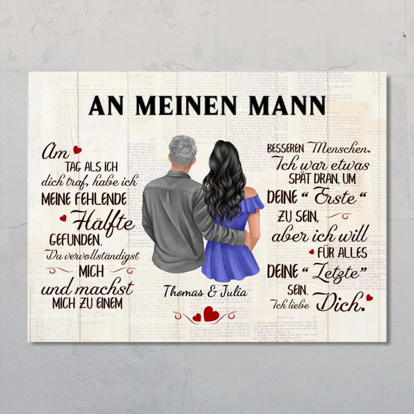 An meinen Schatz (an ihn) Zeichenstil - Paar-Poster