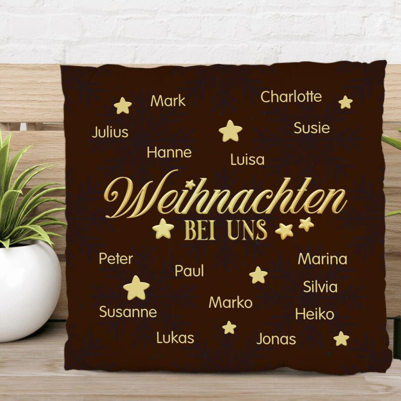 Weihnachten bei uns - Familien-Kissen