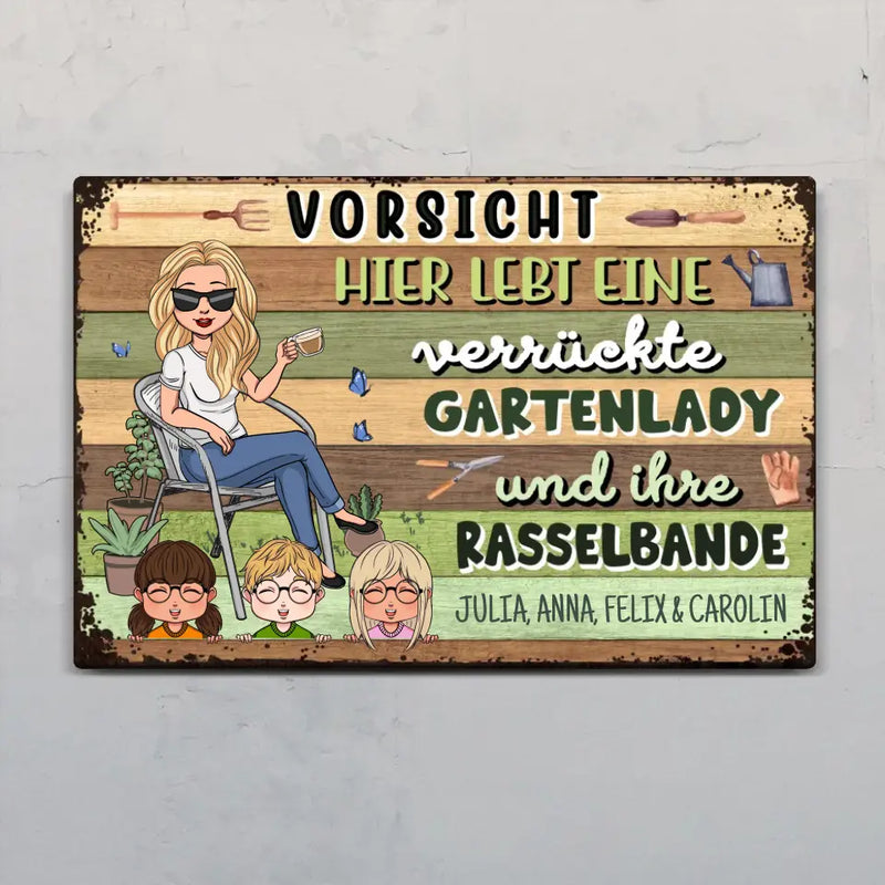 Vorsicht -  Familien-Türschild