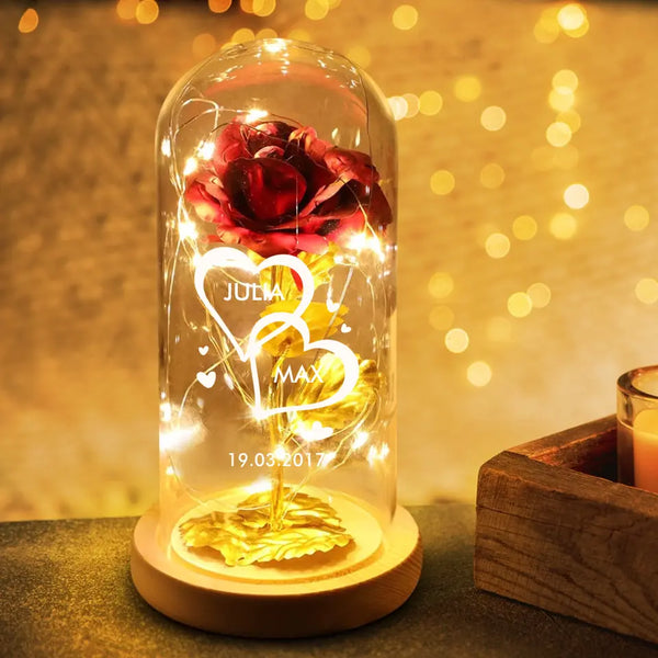 Ich liebe dich - Paar-Goldene Rose