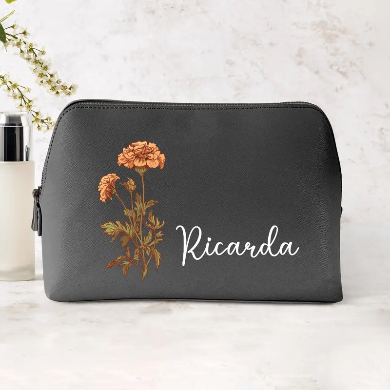 Deine Blume - Individuelle PU Kosmetiktasche