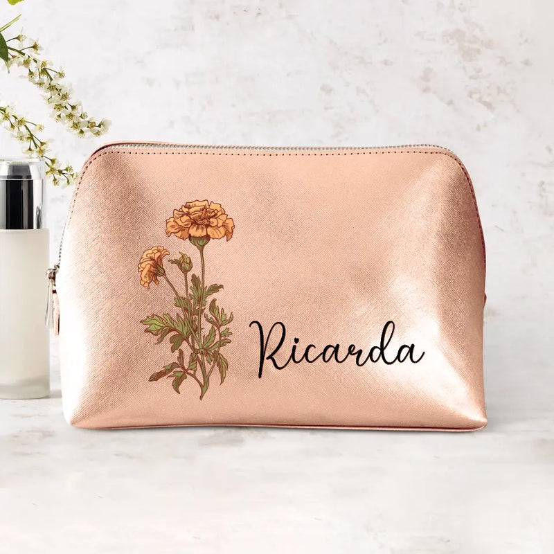 Deine Blume - Individuelle PU Kosmetiktasche