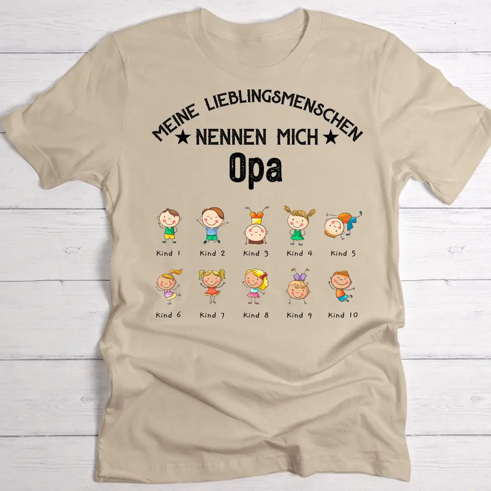 Opa´s Lieblingsmenschen - Großeltern-T-Shirt