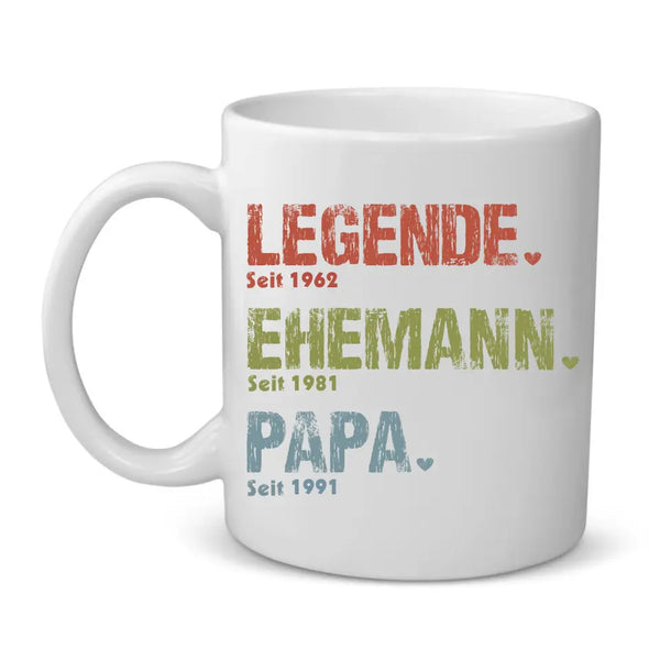 Legende, Ehemann, Papa und Opa - Personalisiertes Tasse für Papa und Opa