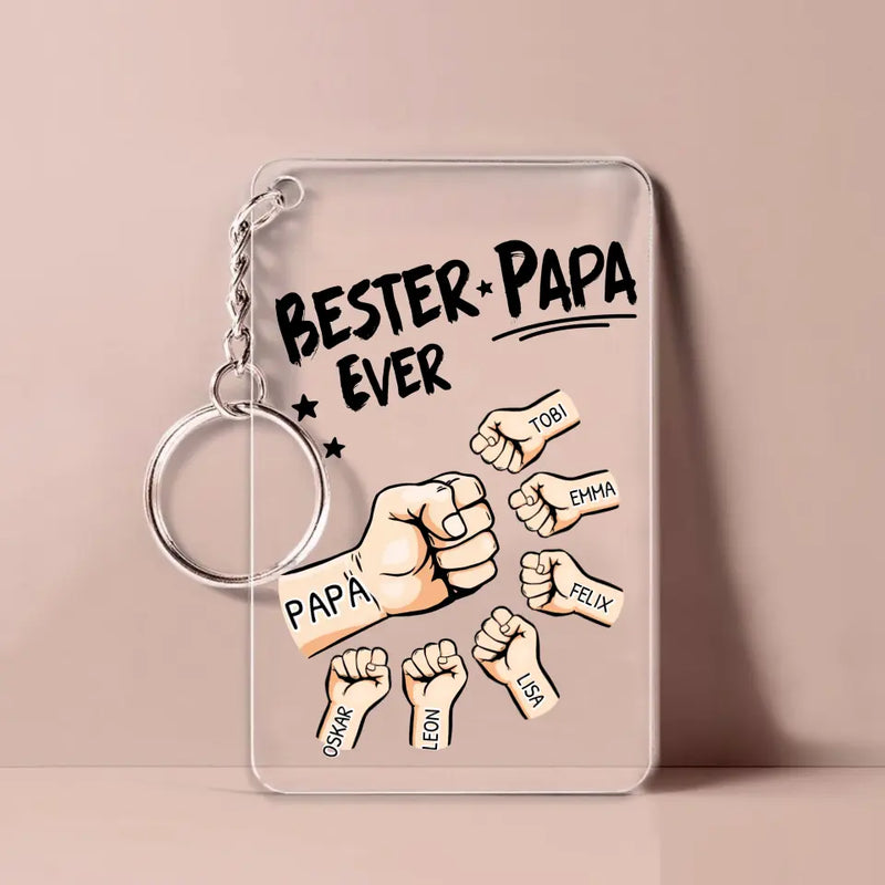 Best Dad ever - Personalisierter Acryl-Schlüsselanhänger für Papa