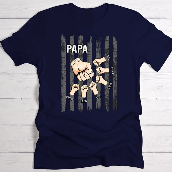 High Five - Personalisiertes T-Shirt für Papa mit Namen