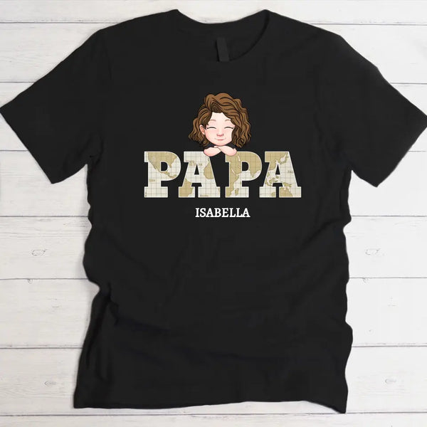 Papas Crew - Personalisiertes T-Shirt für Papa mit Kindergesichtern