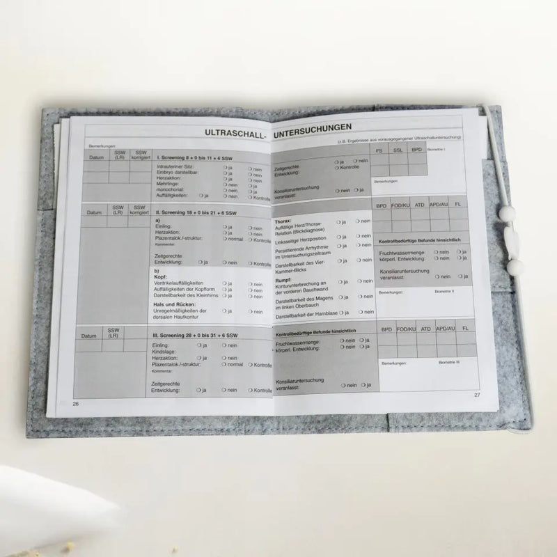 Mutterpass - Personalisierte Mutterpasshülle für die Schwangerschaft aus Filz