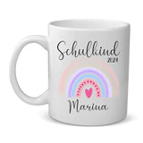 Regenbogen - Personalisierte Tasse zur Einschulung