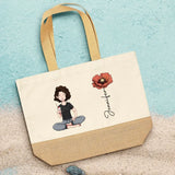 Beachtime - Individuelle Personalisierte Strandtasche mit Blume