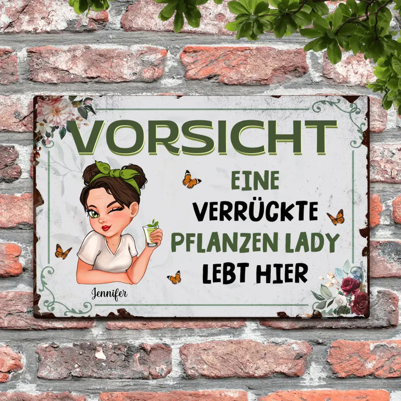 Pflanzen Mama - Personalisiertes Türschild für den Garten