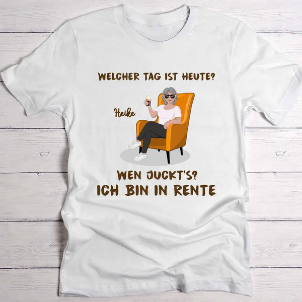 Rentenglück - Personalisiertes T-Shirt für Rentner