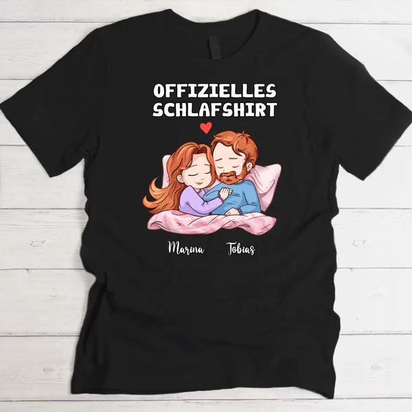 Offizielles Schlafshirt - Personalisiertes T-Shirt für Paare