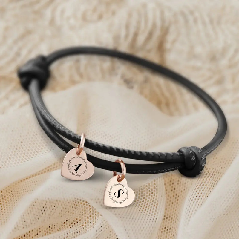 Initiale - Freunde-Lederarmband