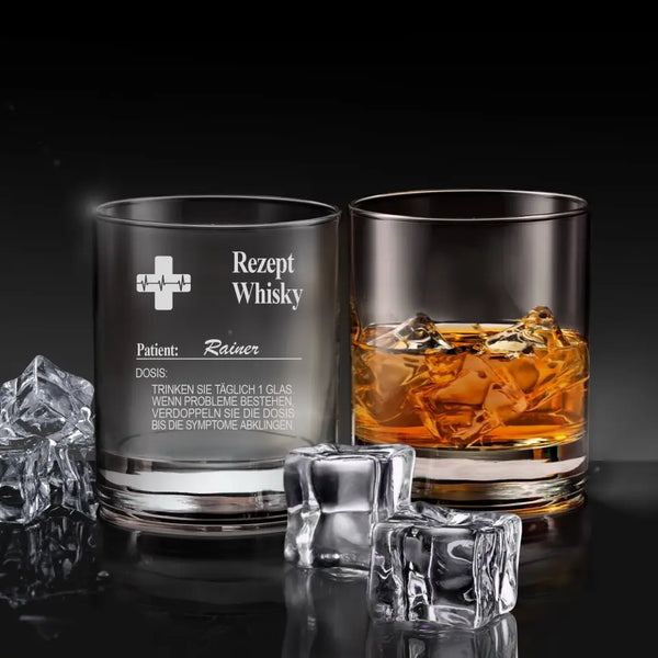 Auf Rezept - Personalisiertes Whiskeyglas für Genießer