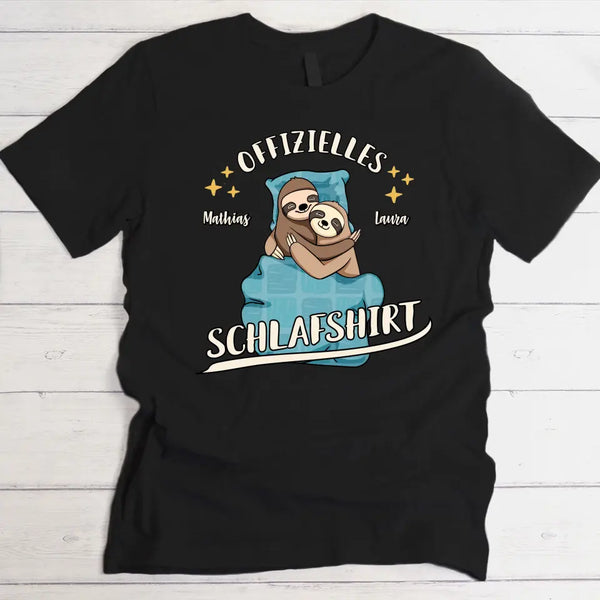 Schlafshirt - Personalisiertes T-Shirt für Paare mit süßen Tiermotiven