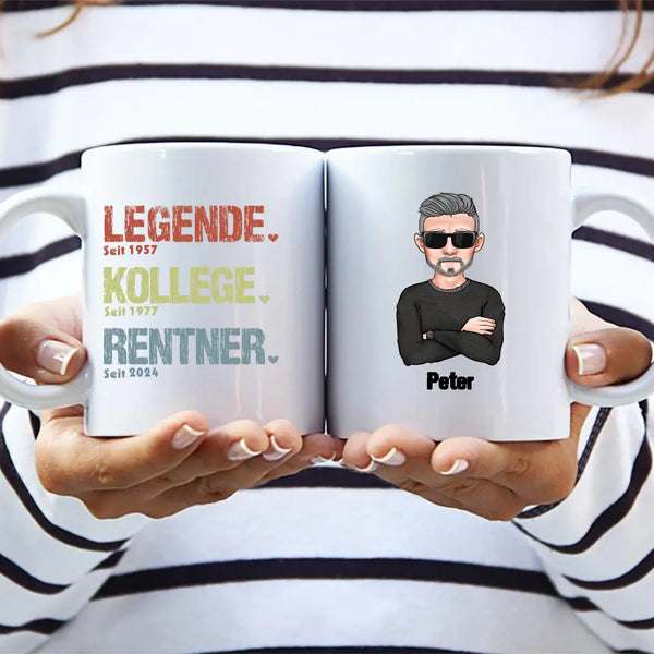 Legende, Kollege, Rentner - Personalisierte Tasse für den Ruhestand