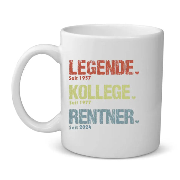 Legende, Kollege, Rentner - Personalisierte Tasse für den Ruhestand