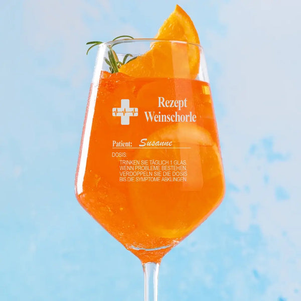 Auf Rezept - Personalisiertes Glas für Sommer-Drinks für Genießer