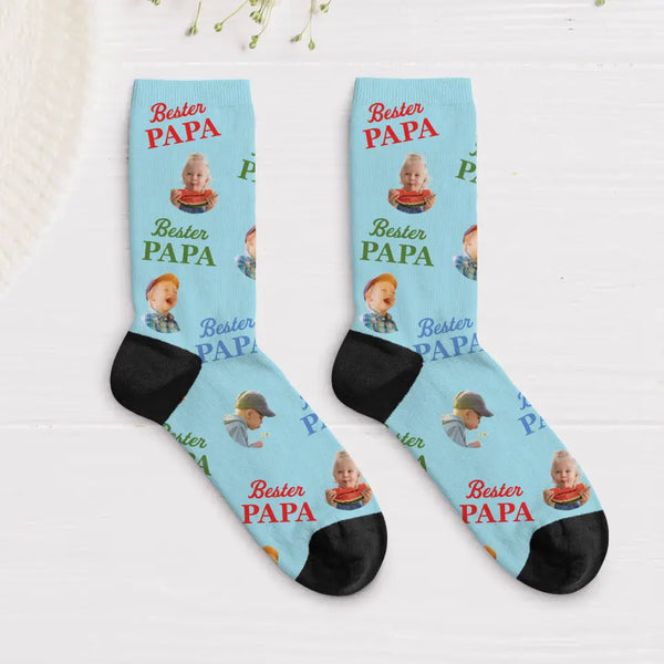 Bester Papa - Personalisierte Socken für die Familie mit Foto