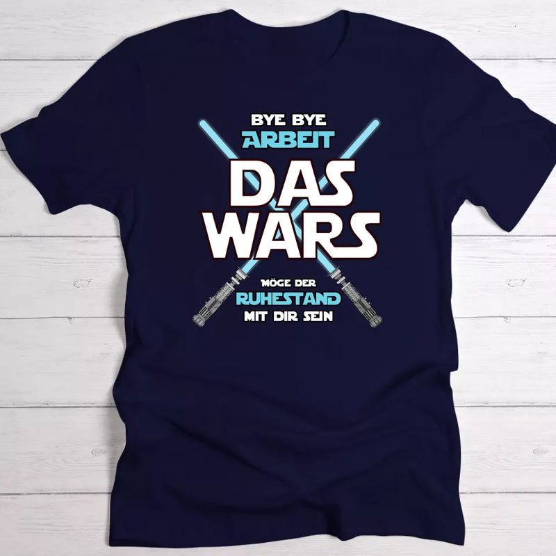 Möge der Ruhestand mit dir sein - Personalisiertes T-Shirt zur Rente für Sci Fi Fans