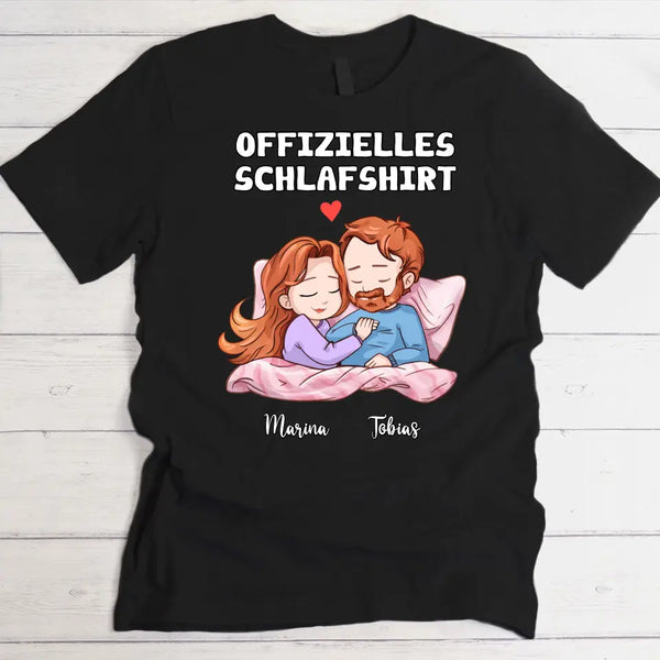 Offizielles Schlafshirt - Personalisiertes T-Shirt für Paare