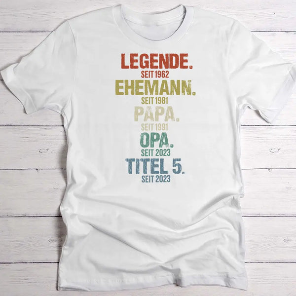 Legende seit - Personalisiertes T-Shirt für Männer