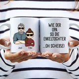 Wie der Opa ... - Illustrierte Tasse für Opa mit Enkeln als personalisiertes Geschenk