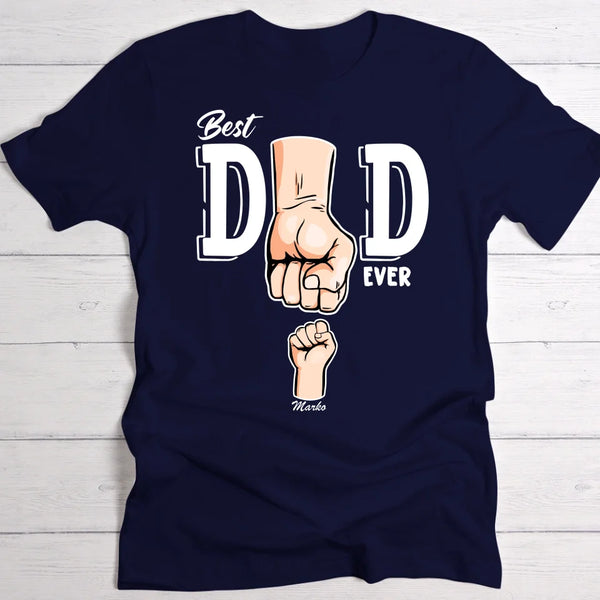 Bester Papa der Welt - Personalisiertes T-Shirt für Papa dunkel