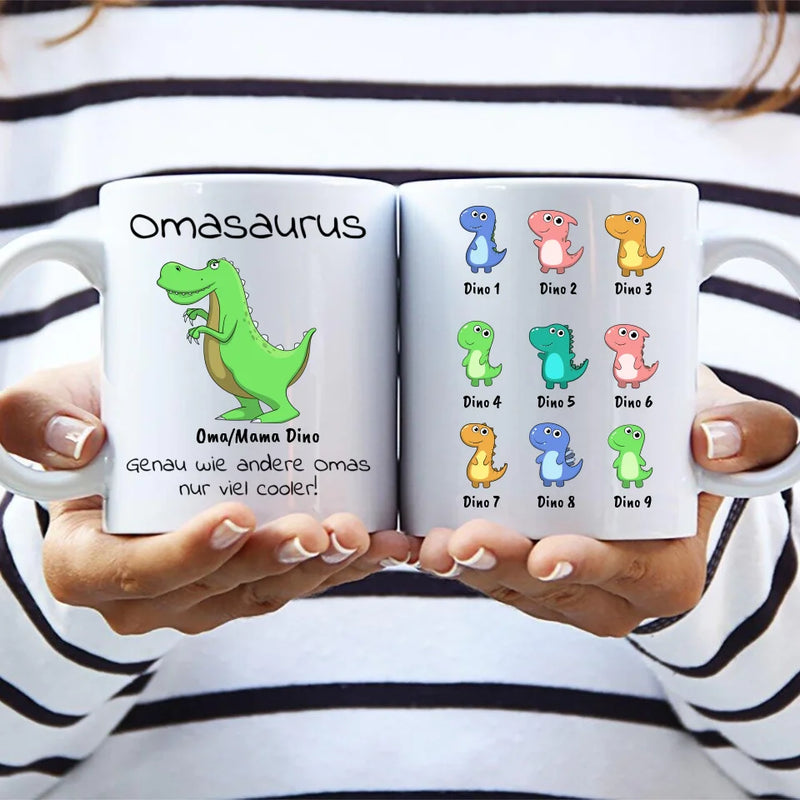 Omasaurus - Individuelle Tasse mit lustigem Motiv für Oma mit Enkeln