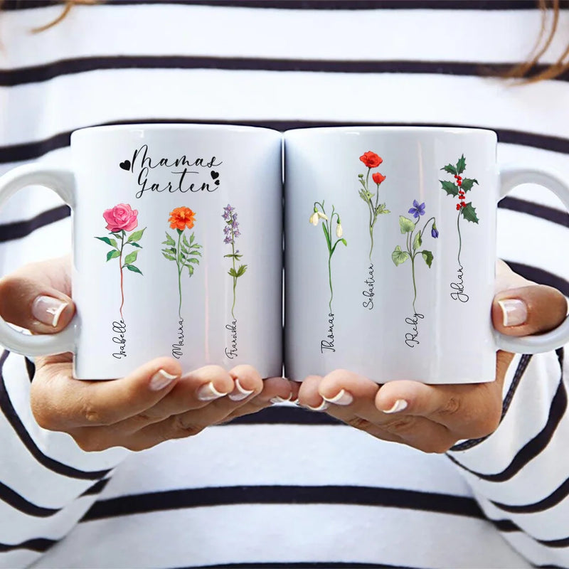 Mamas Garten - Personalisierte Tasse für Mama mit Namen der Kinder