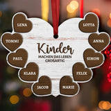 Kinder machen das Leben großartig - Personalisiertes Herz-Ornament mit Kindernamen für Mama und Papa