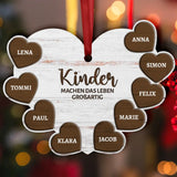 Kinder machen das Leben großartig - Personalisiertes Herz-Ornament mit Kindernamen für Mama und Papa