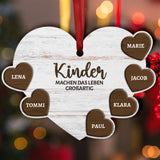 Kinder machen das Leben großartig - Personalisiertes Herz-Ornament mit Kindernamen für Mama und Papa