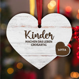 Kinder machen das Leben großartig - Personalisiertes Herz-Ornament mit Kindernamen für Mama und Papa