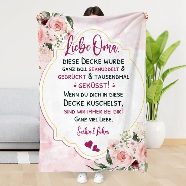 Personalisierte Kuscheldecke 100x150cm personalisierbar - gefertigt von Love & Faith