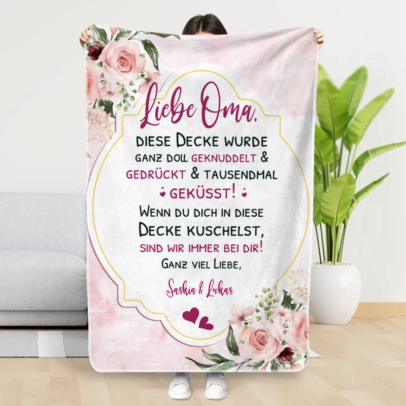 Personalisierte Kuscheldecke 100x150cm personalisierbar - gefertigt von Love & Faith