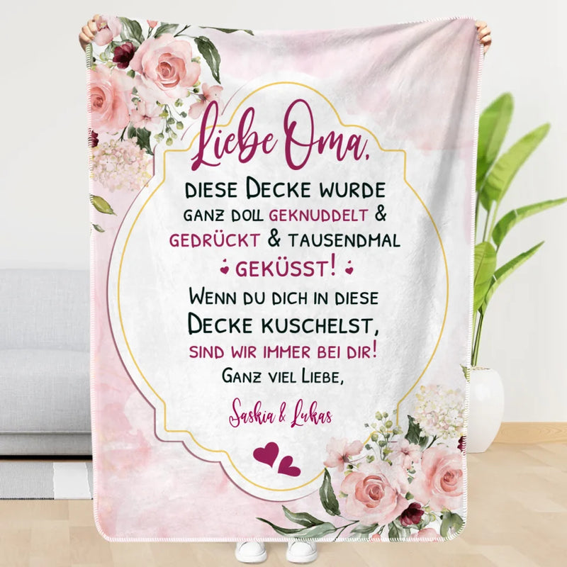 Personalisierte Kuscheldecke 150x200cm personalisierbar - gefertigt von Love & Faith