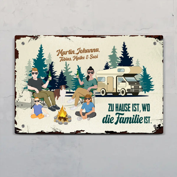 Camping Family - Outdoor-Türschild