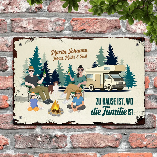 Camping Family - Outdoor-Türschild