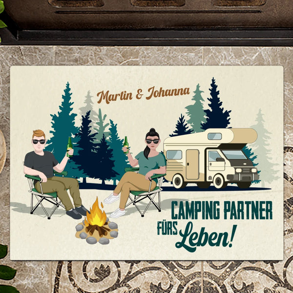 Camping Couple - Partner-Fußmatte