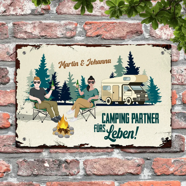 Camping Couple - Outdoor-Türschild